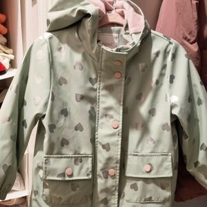 Next Kids Heart Pattern Raincoat - Mint Green